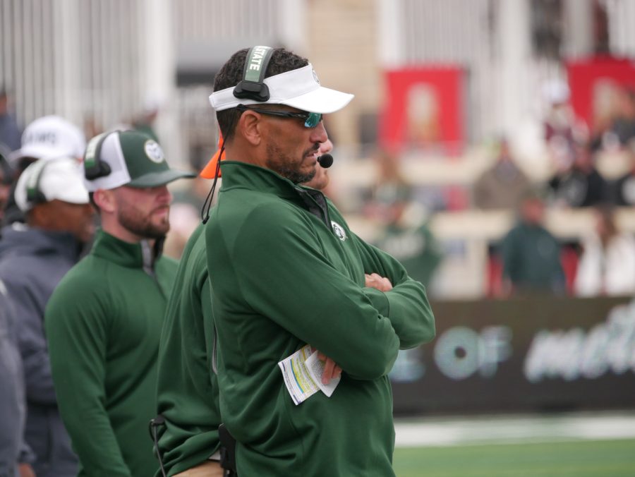 Colorado State head football coach Jay Norvell watches the Green and Gold game April 23.
