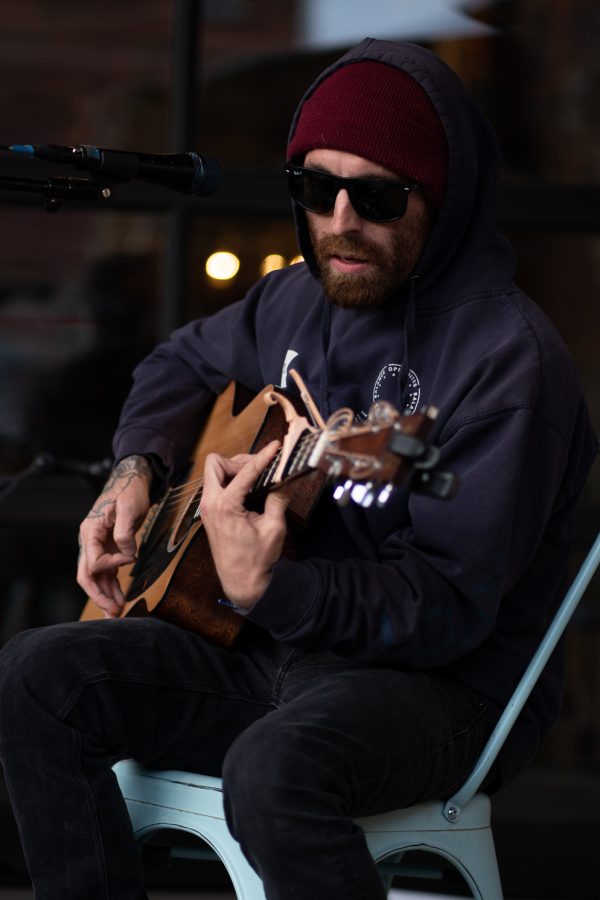 Cory Simmons plays an original song at Wolverine Farm during Fort Collins Music Experience April 23. FoCoMX was a music festival hosted by Fort Collins Musicians Association showcasing 300 bands at 30 different venues over two days.