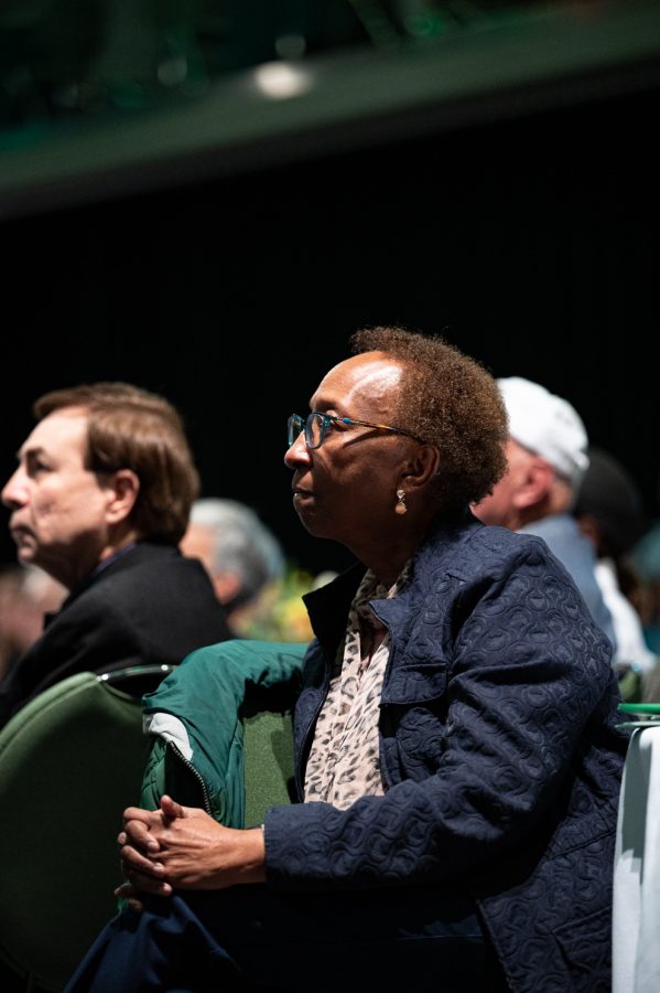 Colorado State Universitys vice president for student affairs Blanche Hughes sits in the Lory Student Center during CSUs first vice president of diversity Mary Ontiveros memorial service