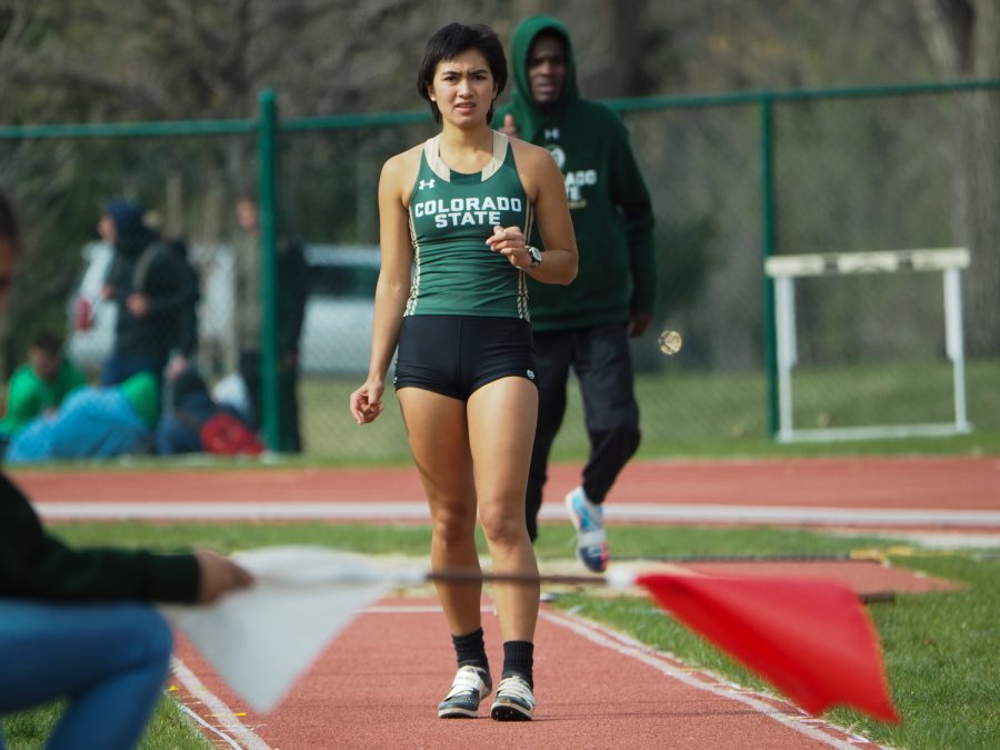 Colorado State Universitys Jocelyn Chanonto prepares to jump in the womens triple jump competition at the Jack Christansen Invitational April 23.