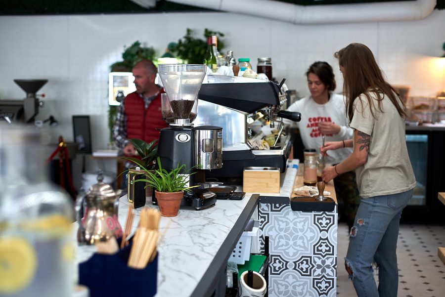 The Fox Den, a new zero waste coffee shop, opens on Laporte in Fort Collins. May 4, 2022. The Fox Den serves their customers using reusable mugs, and has no trashcans in the seating area.