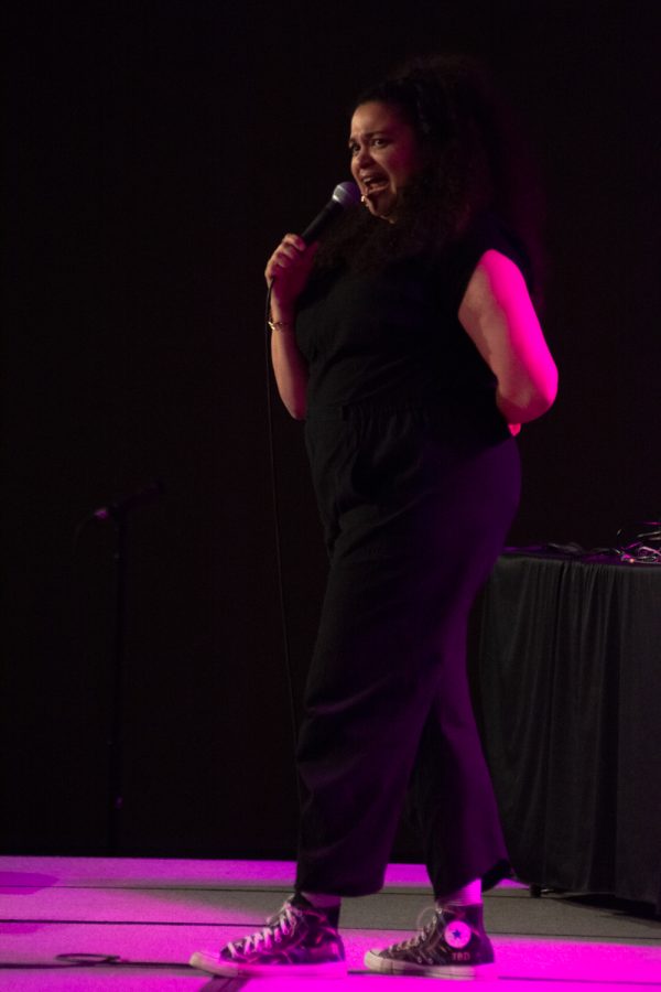 Stand up comedian Michelle Buteau performs at the Lory Student Center Apr. 30, 2022. This was an event held for Colorado State University students and the public to enjoy a good laugh.