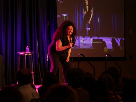 Stand up comedian Michelle Buteau performs at the Lory Student Center Grand Ballroom April 30.