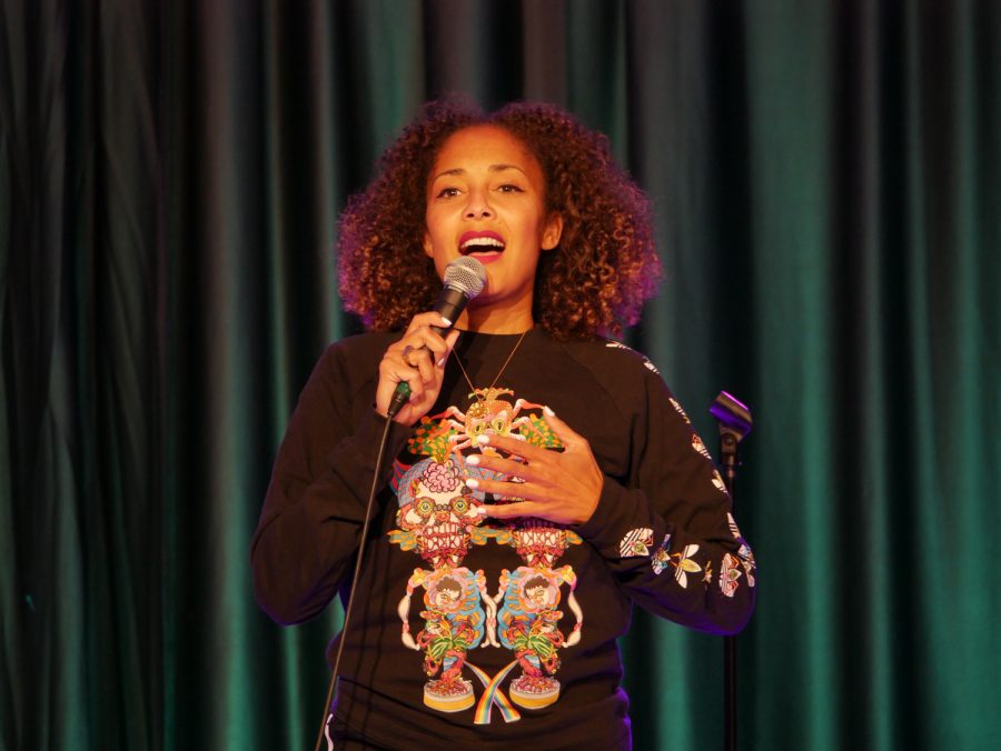 Stand-up comedian Amanda Seales performs at the Lory Student Center Grand Ballroom April 30.