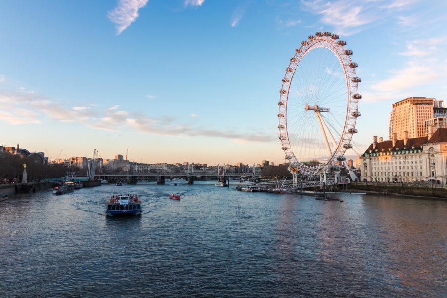 The London Eye at sunset