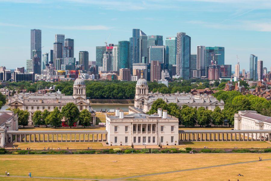 The Queen's House and Canary Wharf skyline