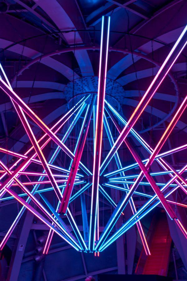 Lights hanging from a ceiling