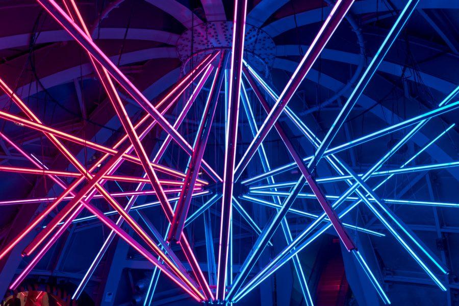 Lights hanging from a ceiling