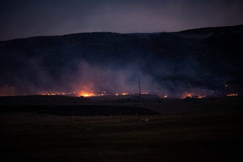 County Road 21 wildfire seen from overland trail
