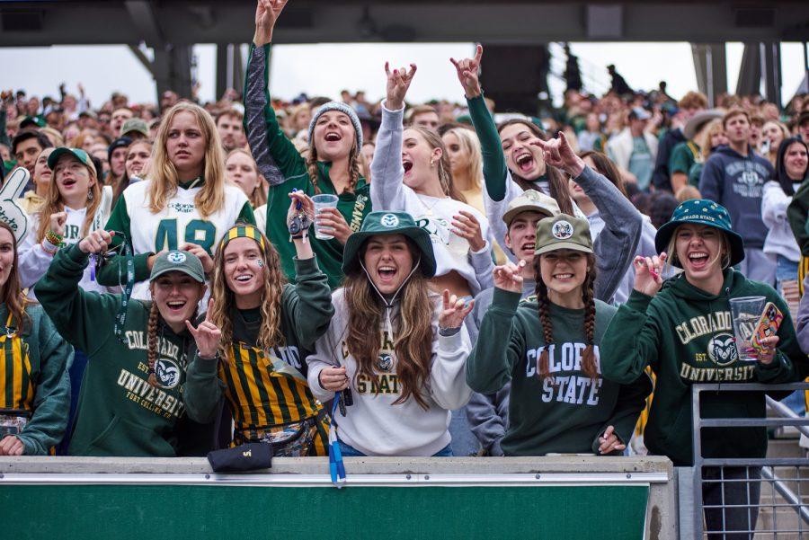 Colorado State University football fans show their support during the home opener game against Middle Tennessee State University
