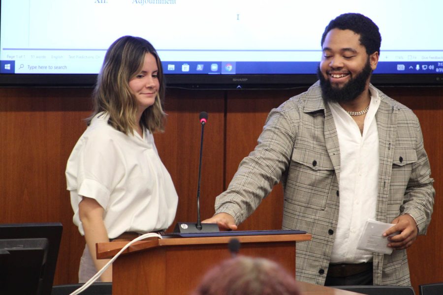 Fourth-year human development & family studies student Kelly Dungan is ratified as the Deupty Cheif Justice during the first senate meeting of the semester for the Asssociated Students of Colorado State Unviersity Aug. 31.