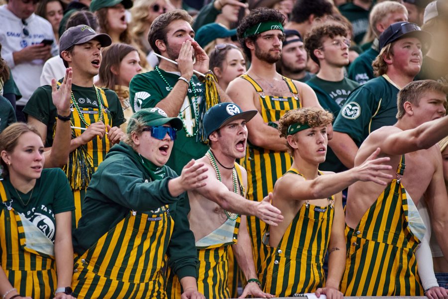 Colorado State University fans wear game day
