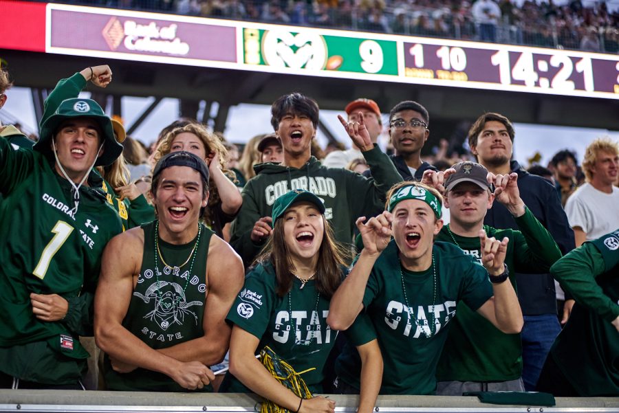 Colorado State University fans wear game day