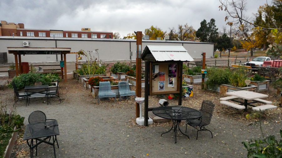 The FoCo cafe courtyard and community garden Oct. 23.