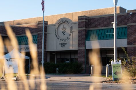 Front entrance to Colorado State Universitys James L. Voss Veterinary Teaching Clinic