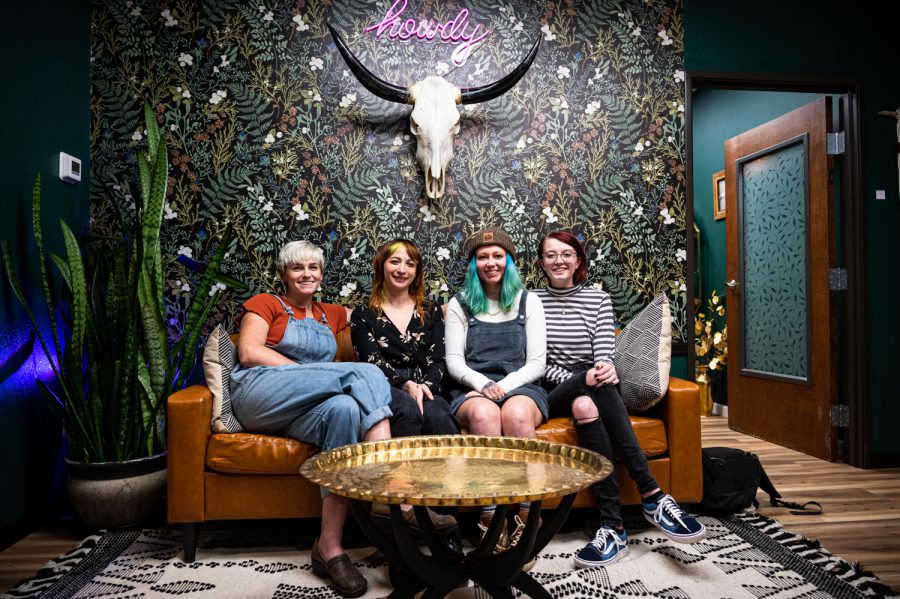 Maddi Studer, Kenzie Hunter, Krista Bratvold and Kady Williams are the artists at the newly opened Witch of The West Tattoo Collective Oct. 26.
