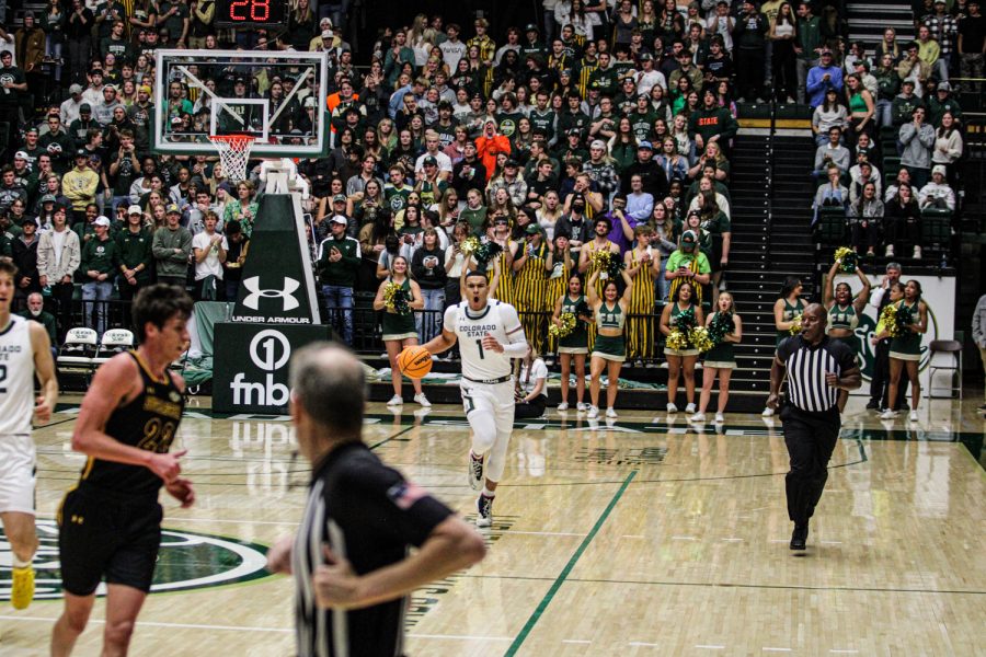 Colorado State guard John Tonje calls the play while dribbling the ball up the court vs Southeastern Louisiana Nov 11.