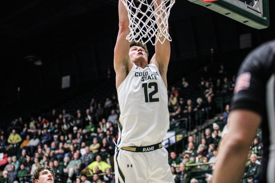 Colorado State forward Patrick Cartier dunks the ball vs the Southeastern Louisiana Lions Nov 11.