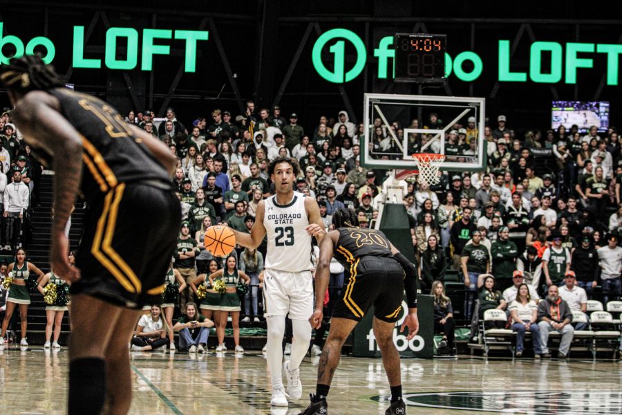 Colorado State guard Isaiah Rivera brings the ball up the court vs the Southeastern Louisiana Lions Nov 11.