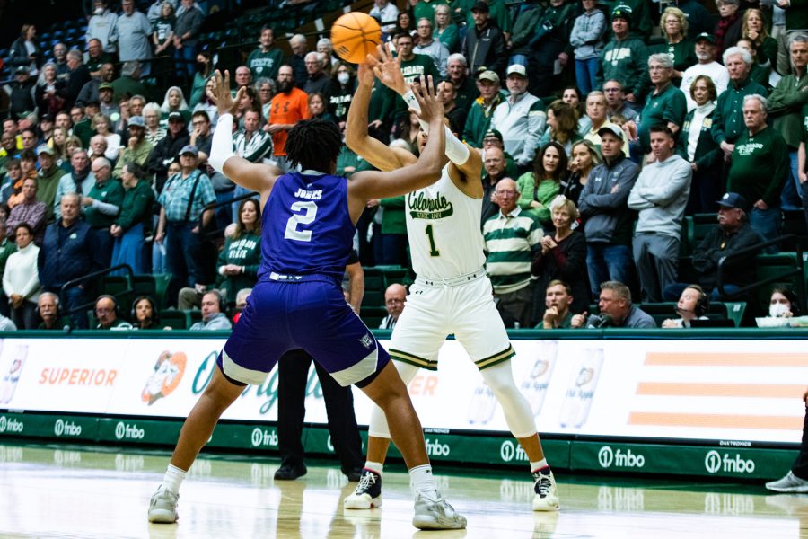 Colorado State guard John Tonje looks to pass the ball against Weber State Nov. 14. The Rams won 77-52 with Tonje a team high 15 points.