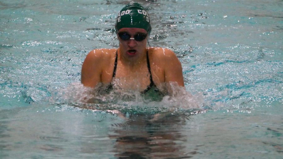Colorado State swimmer Emma Breslin competes in the 200 yard breast Nov. 5.