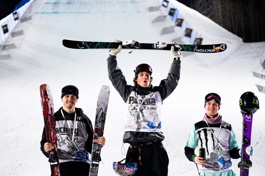 Teal Harle, Mac Forehand and Birk Ruud on the podium of the Mens Ski Big Air at X Games Aspen Jan. 29. Forehand landed his first perfect 2160 in a competition, ultimately earning him the gold medal.
