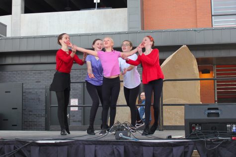 Five dancers perform on stage at the Loveland Sweetheart Festival Feb 11. The festival hosted many dance companies, live music and theater groups.