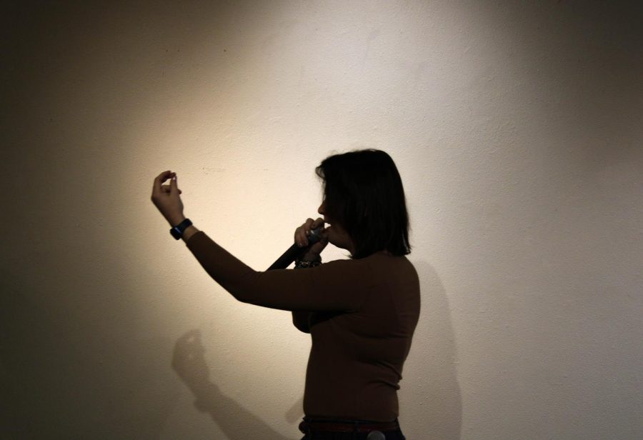 Aza Rose shows off her talents during her show of hypnosis at the Art Lab Fort Collins Feb. 17. I want to prove to people that hypnosis is real, Rose said. I want to make the process of transitioning easier for people.
