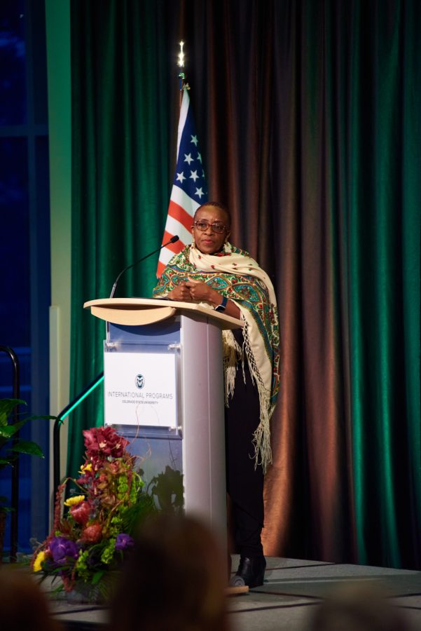 Reverend Naomi Tutu speaks on international womens day in the Lory Student Center at Colorado State University March 8.