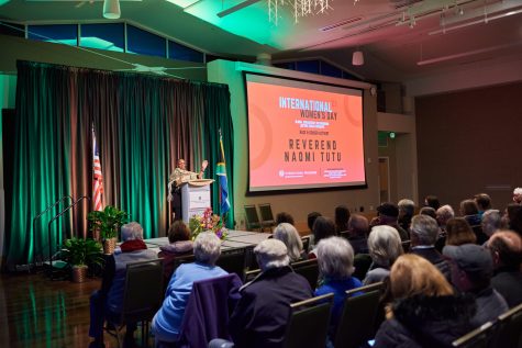 Reverend Naomi Tutu speaks on international womens day in the Lory Student Center at Colorado State University March 8.