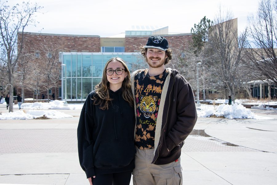 Associated Students of Colorado State University presidential candidate Ashton Duffield and vice presidential candidate Emily Aschenbrenner March 28. Duffield and Aschenbrenner are one of the four pairs of students running to serve as ASCSU president and vice president for the 2023 to 2024 academic year. 