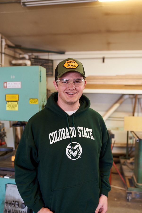 Charles Moore, sophomore mechanical engineering student, takes a break in the machine shop at the Engineering Research Center March 4. Ram Racing members volunteer the majority of their weekends to work on the vehicle.
