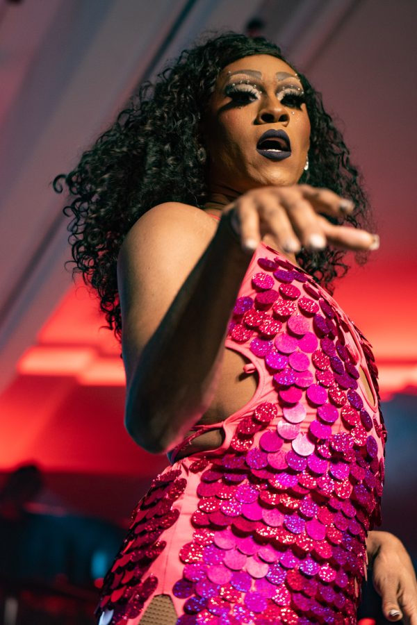 Colorado State University Drag Show headliner Juiccy Misdemeanor performs to PURE/HONEY by Beyoncé in the Lory Student Center Grand Ballroom April 9.