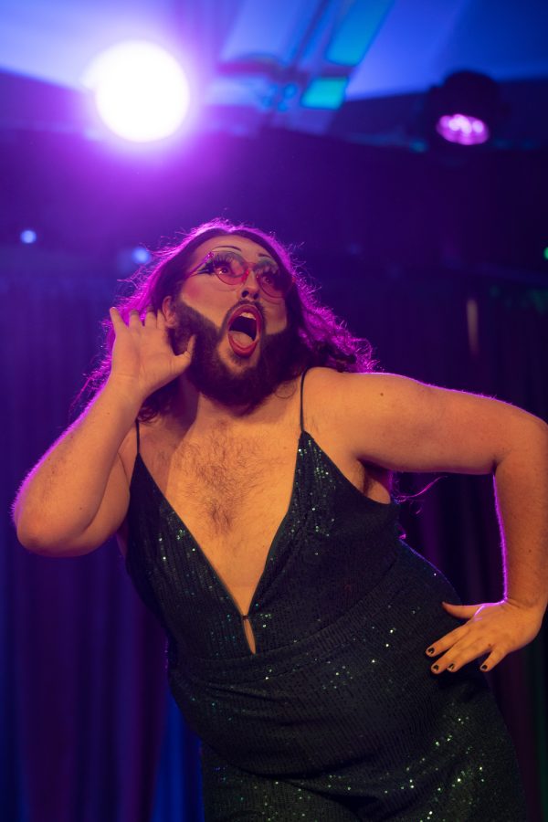 Liz Agna performs to a mashup of songs from Phineas and Ferb at the Colorado State University Drag Show in the Lory Student Center Grand Ballroom April 9.