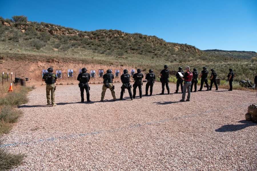 Members of the Fort Collins Police Services Special Weapons and Tactics team practice pistol drills at a dedicated range Oct. 5, 2022.