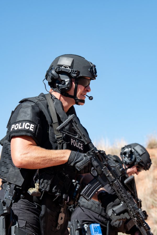 Sgt. Gar Haugo practices with the Fort Collins Police Services Special Weapons and Tactics team Oct. 5, 2022.