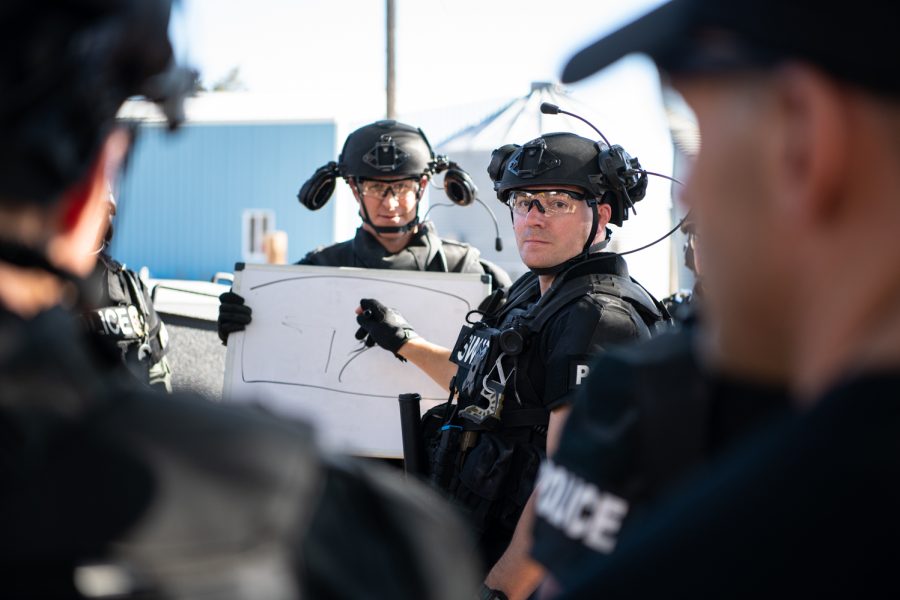 Members of the Fort Collins Police Services Special Weapons and Tactics team prepare for practice Oct. 19, 2022.