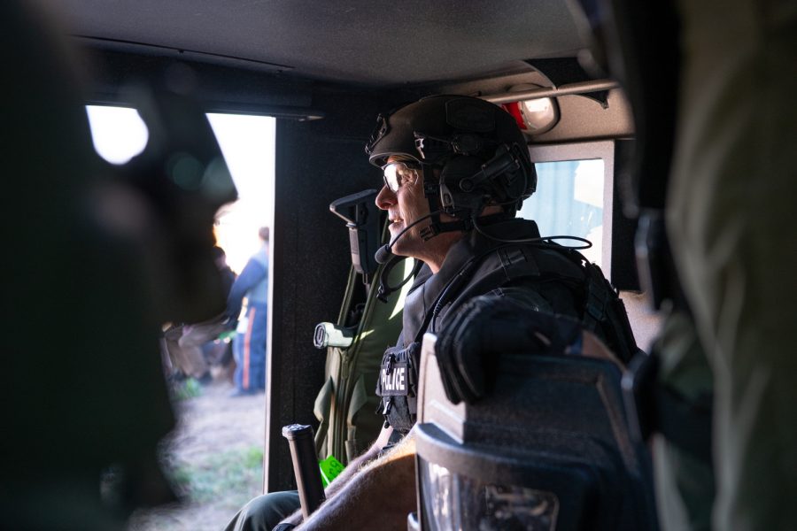 Sgt. Gar Haugo of the Fort Collins Police Services Special Weapons and Tactics team participates in a training scenario Oct. 19, 2022. SWAT officers train roughly 20-40 hours a month on situations such as hostage rescue, barricaded suspects and high-risk warrants.