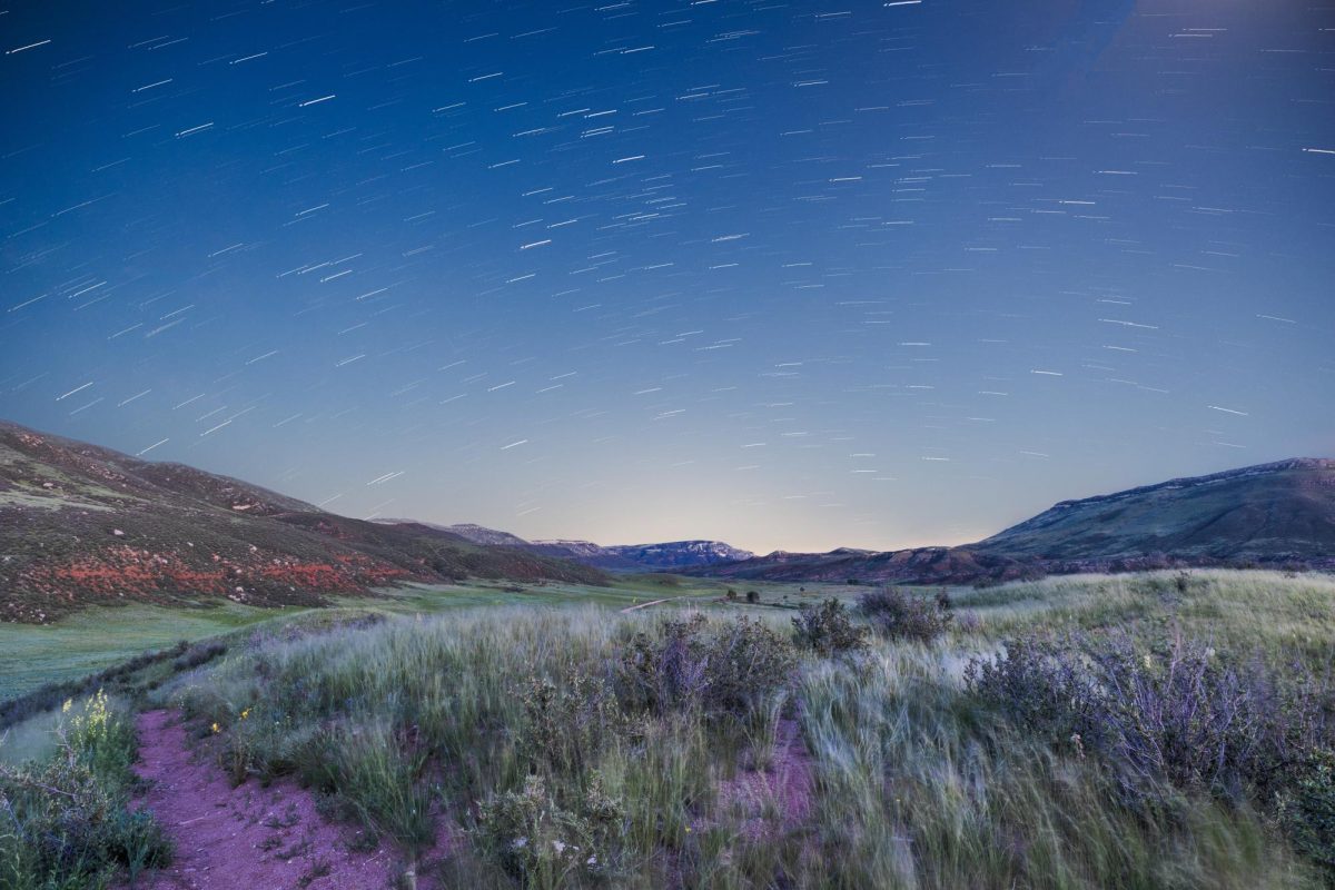A half-hour exposure of stars over Red Mountain Open Space June 27.