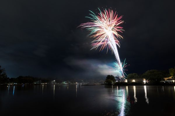 Fireworks are launched over Sheldon Lake during the Fort Collins Independence Day Celebration July 4. While some planned festivities were canceled due to rain, the fireworks proceeded as initially scheduled.