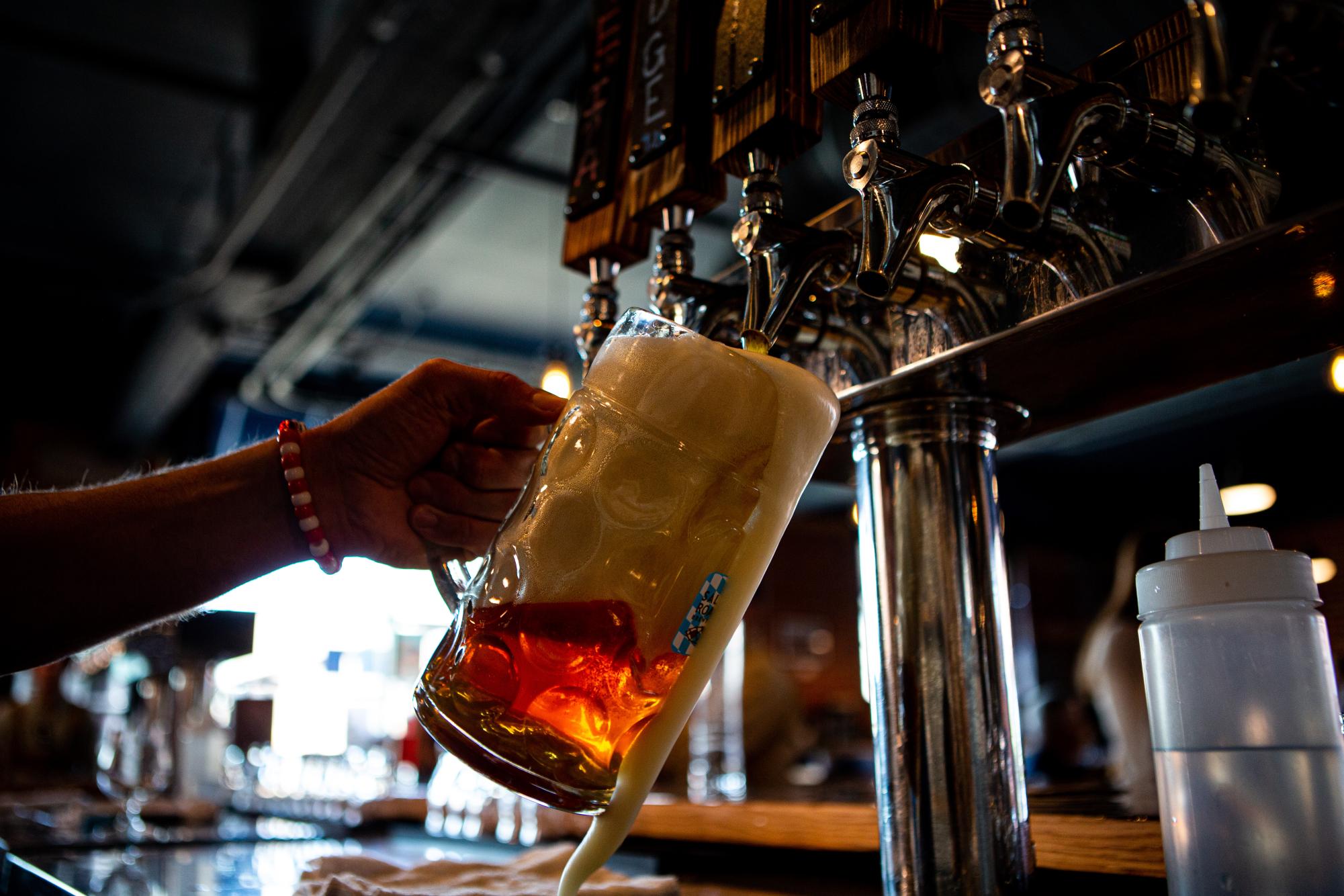 A beer being poured at Salt Road Brewing during their Oktoberfest event Sept. 23. The brewery is located at 321 Old Firehouse Alley and opened in April 2023.
