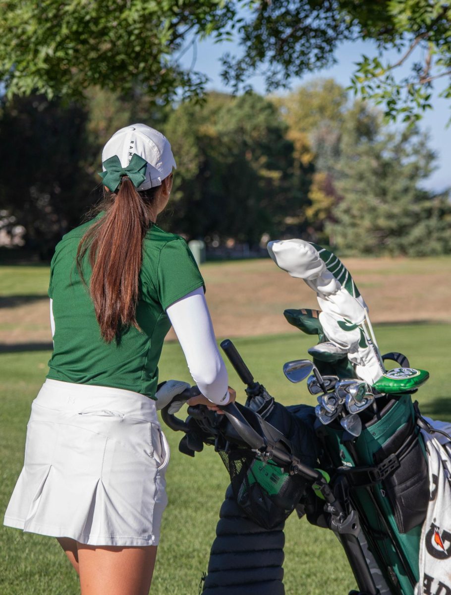 Sofia Torres walking to her ball after starting it off at hole one for the Colorado State Womens Golf team on September 26.