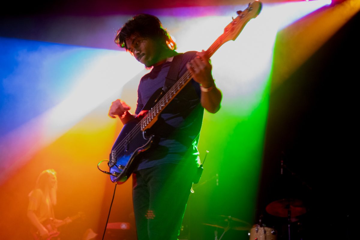 Wayan Billondana, lead bassist for Psychedelic Porn Crumpets, brings the soul to Aggie Theatre during their sold-out Tuesday show Oct. 10.

