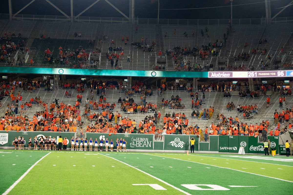Canvas Stadium's top rows stand mostly empty Sept. 30.