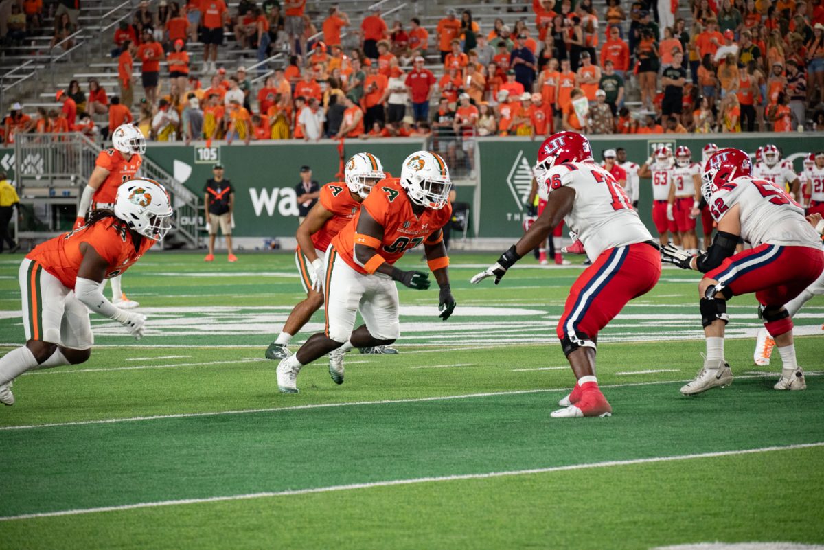 Colorado State University football players fight against Utah Tech.