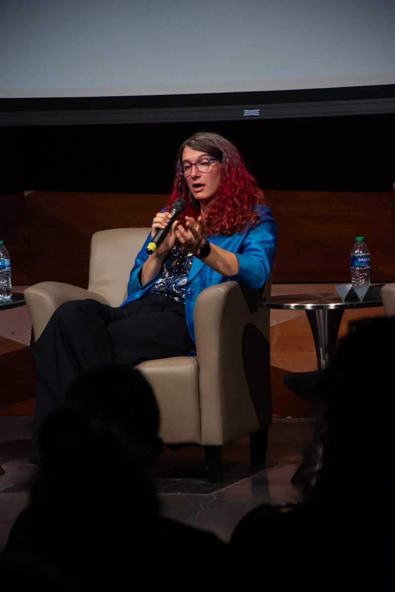 Brianna Titone discusses what she is doing to help the trans community at the transgender panel on Oct. 25. 