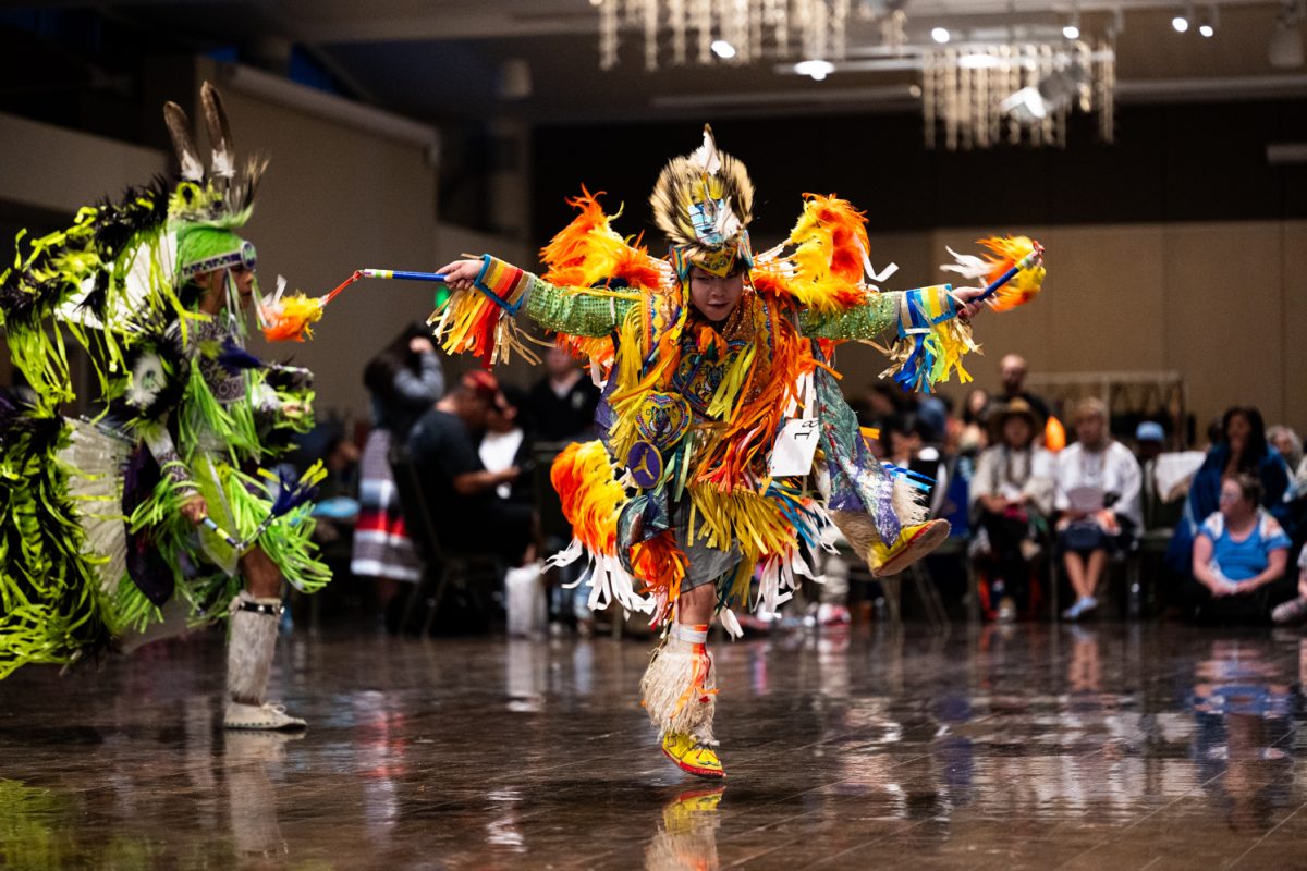 Midnight Sweet-Water dances in the American Indian Science and Engineering Societys 39th Annual Powwow in the Lory Student Center Oct. 21.