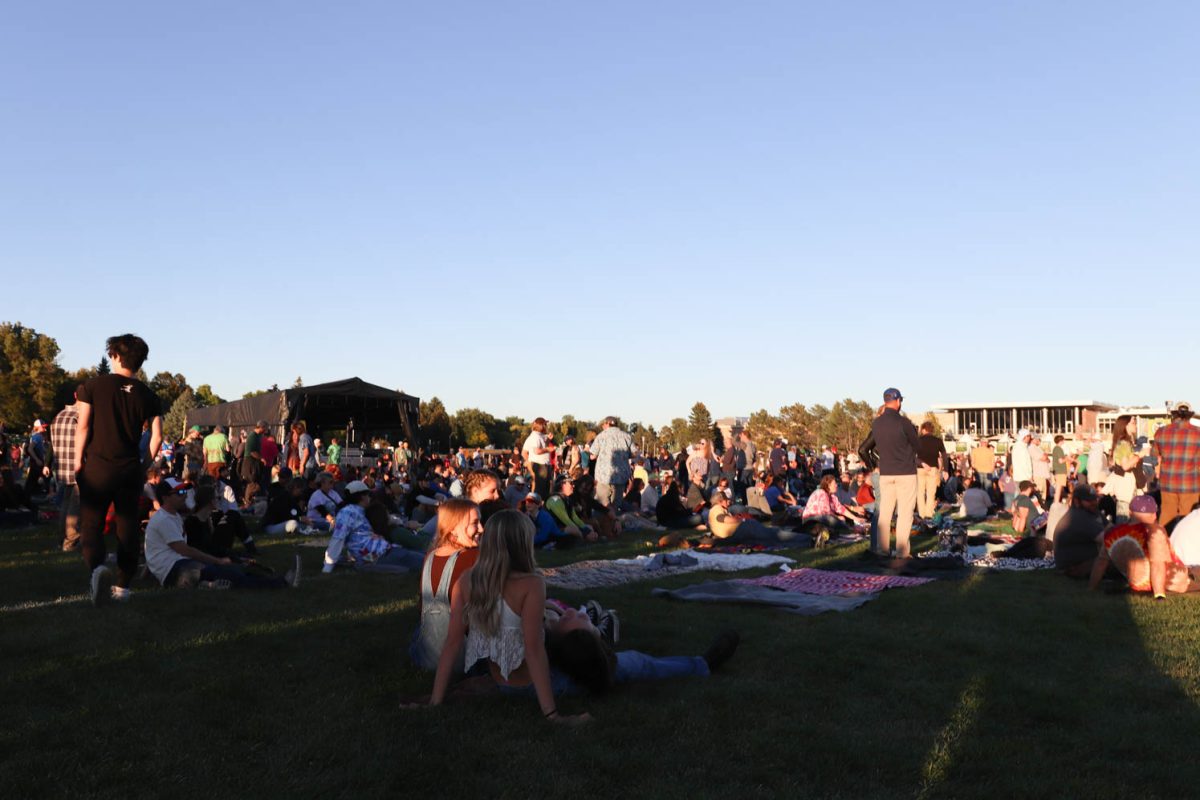 Concert goers come and set up before Goose goes on stage Oct. 7The band played on the LSC lawn with students, alumni, and fans in attendance. 
