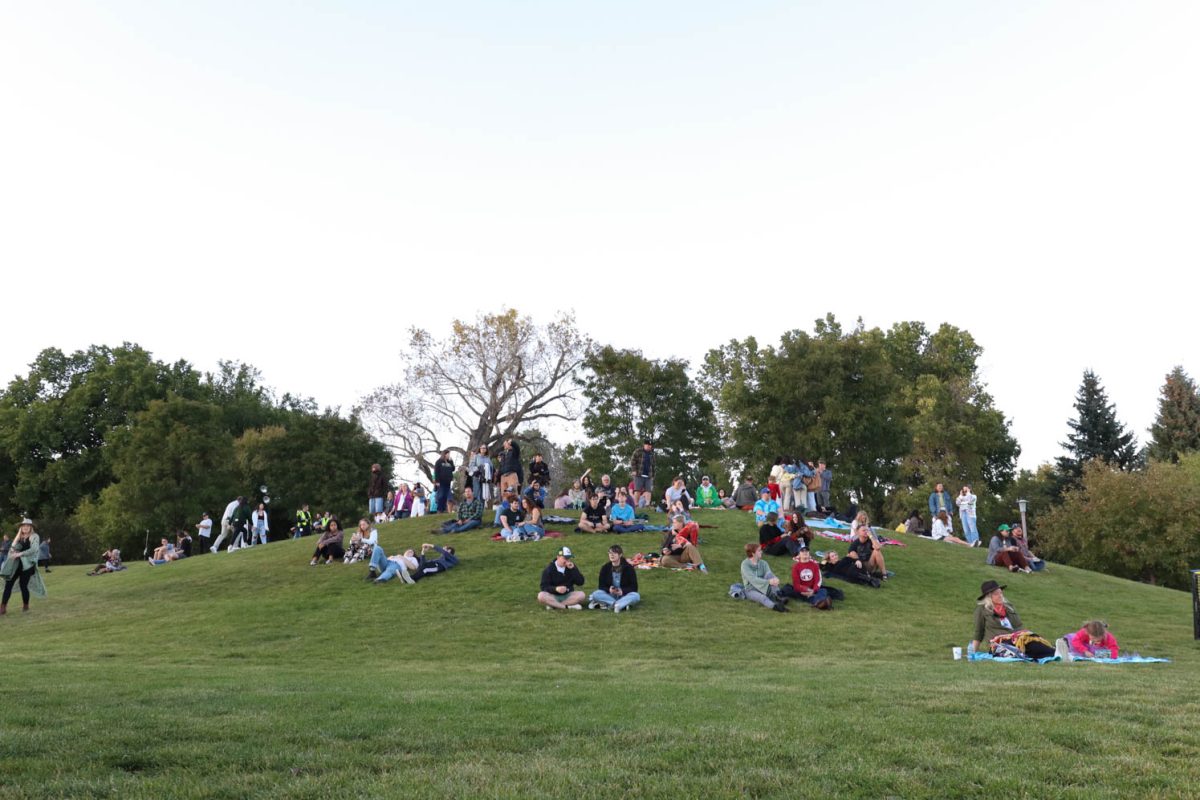 Concert goers set up for the concert on the hill Oct. 7.  The concert on the LSC lawn with students, alumni, and fans in attendance. 