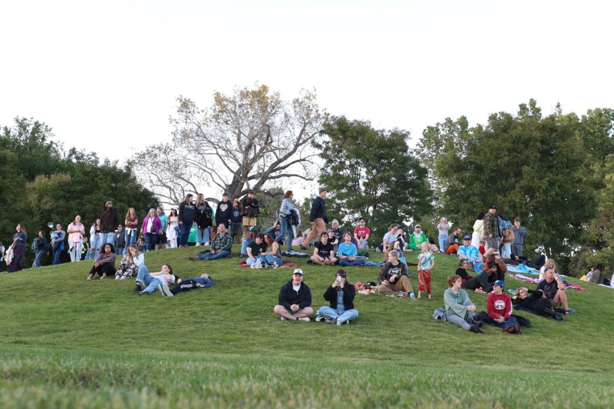 Concert goers set up for the concert on the hill Oct. 7.  The concert on the LSC lawn with students, alumni, and fans in attendance. 